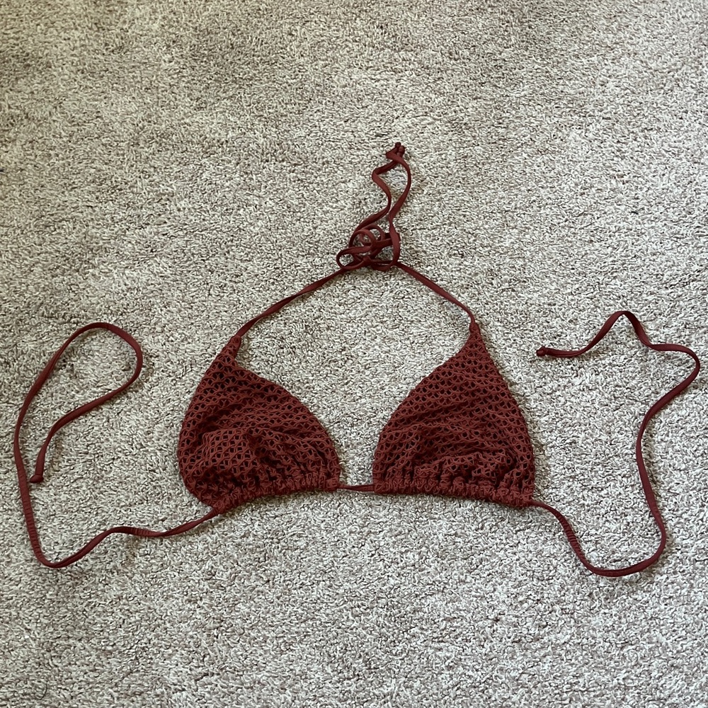 VICI Coastal Seashell Crotchet Bikini Top Size Large Rust Brand New - Picture 5 of 6